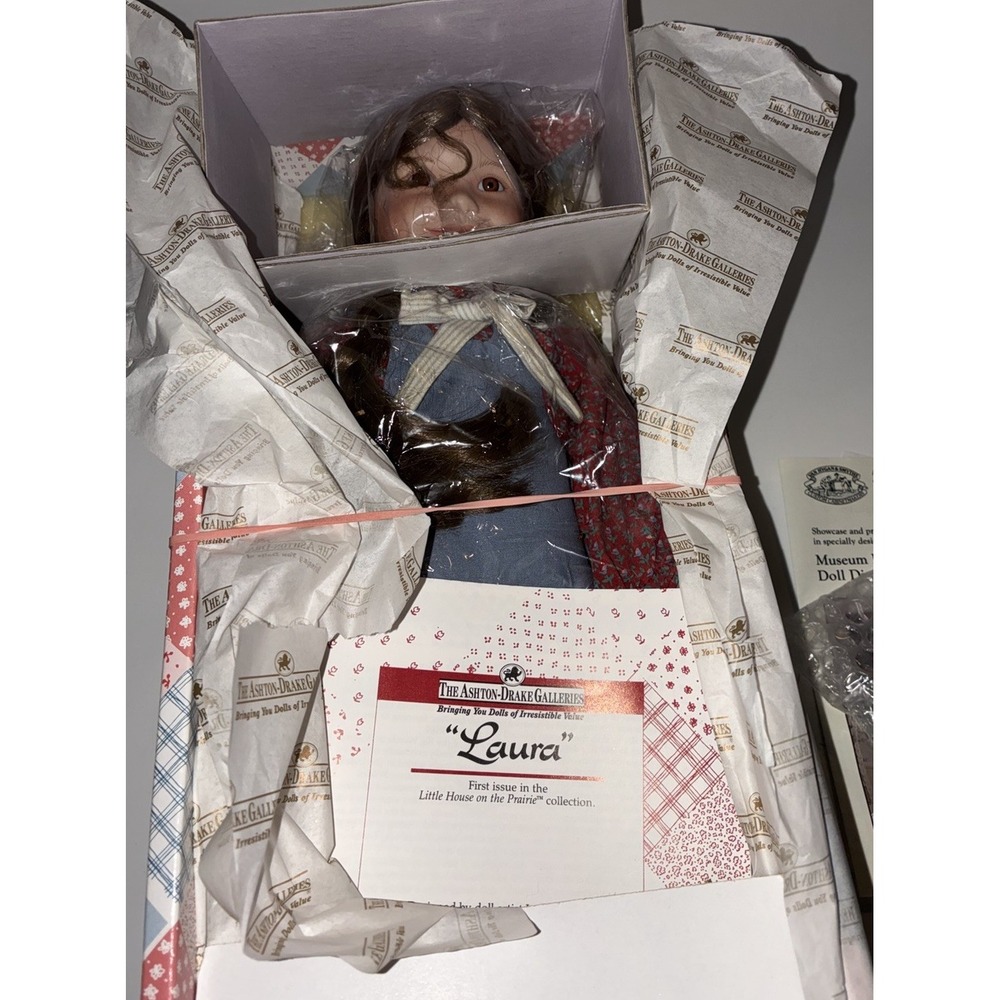 Ashton Drake 15" LAURA, Little House on the Prairie Porcelain Doll, 1992, MIB
